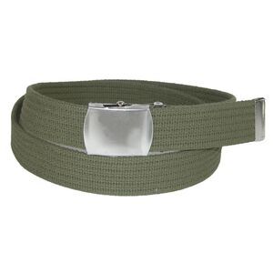 CTM Big & Tall Ribbed Fabric Belt with Nickel Buckle